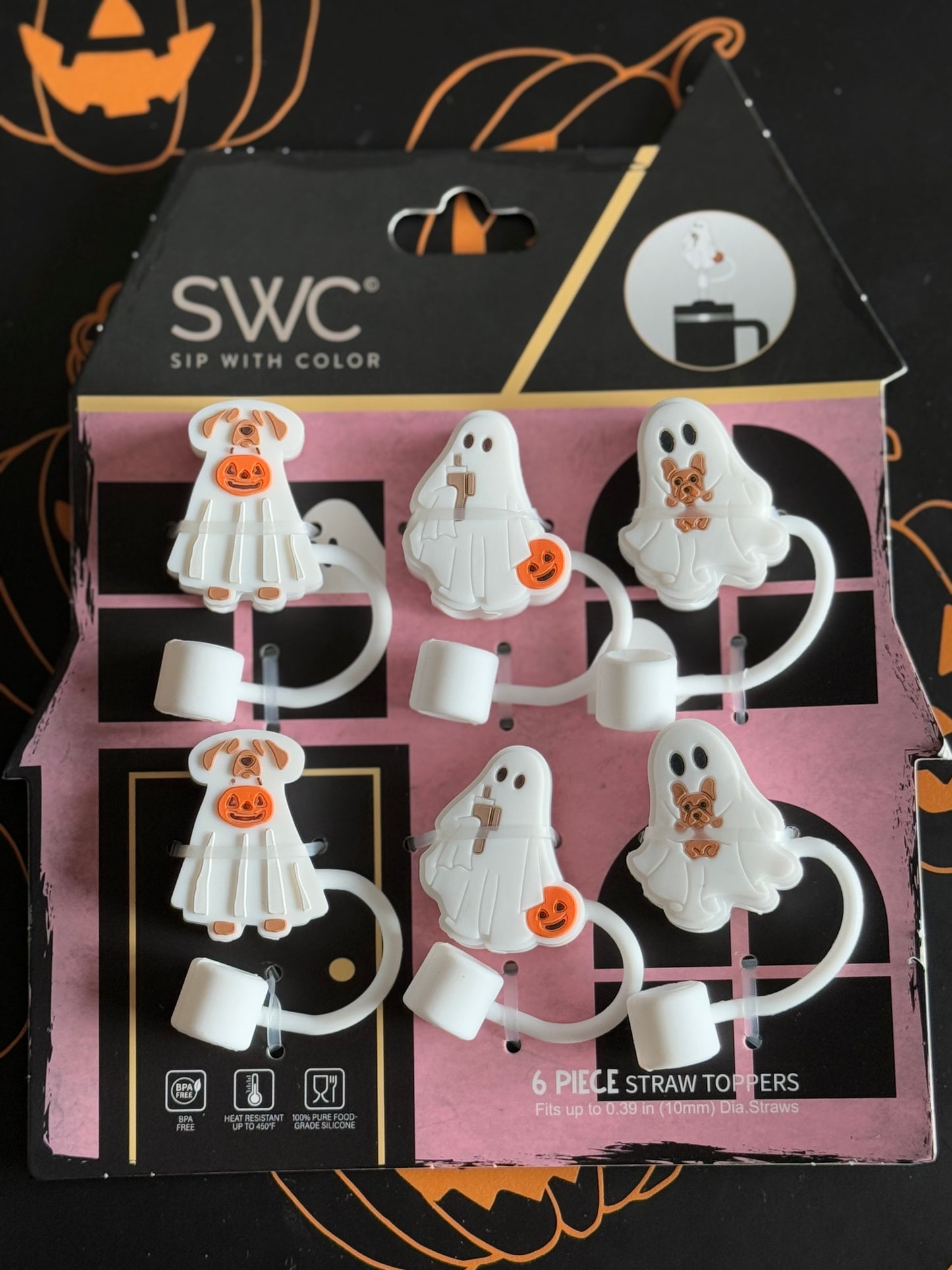 Ghost Pups Straw Toppers