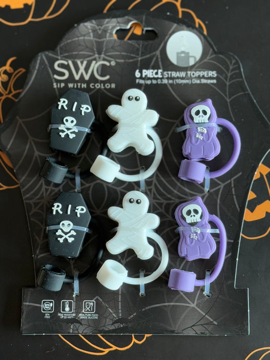 Afterlife Straw Toppers- Gravestone, Mummy, Grim Reaper